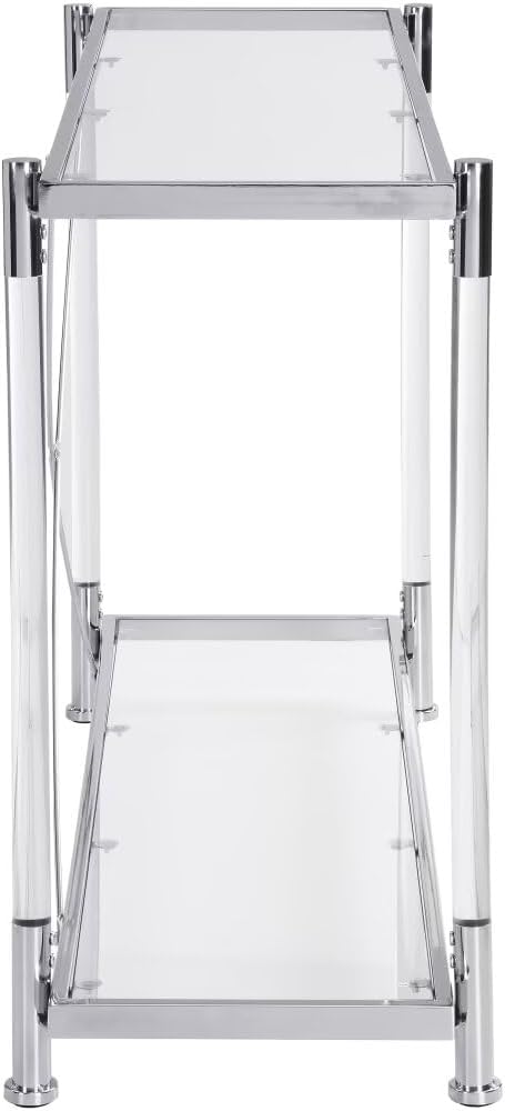 Acrylic Frame Glass Console Table