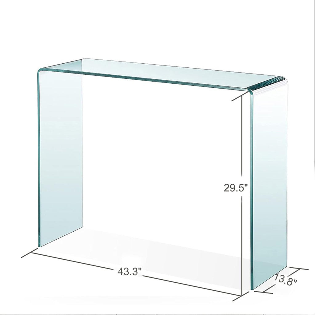 Tempered Glass Narrow Console Table