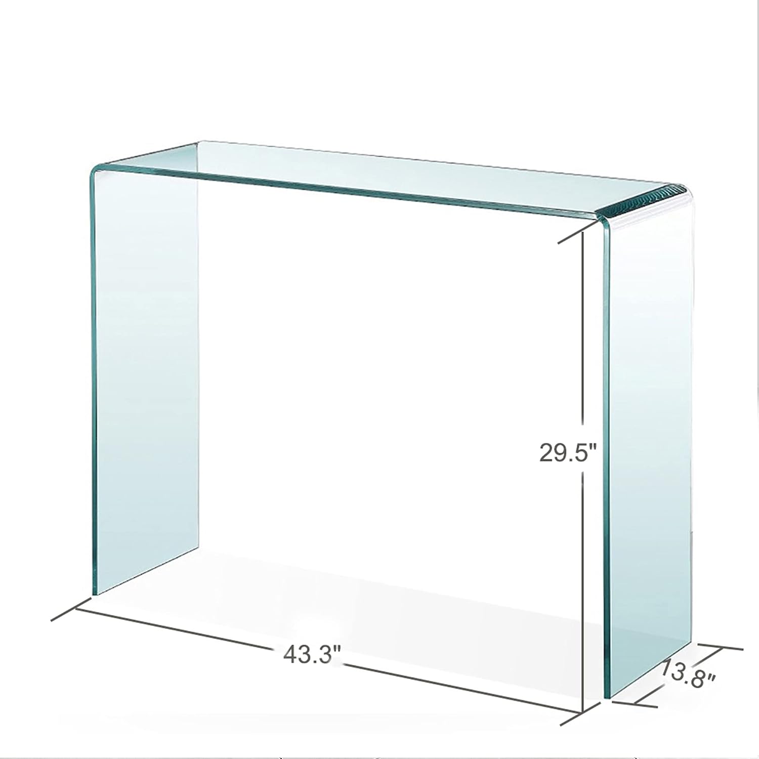 Tempered Glass Narrow Console Table