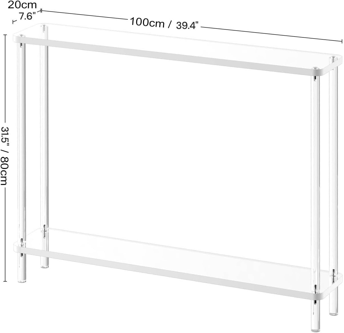 2-Tier Clear Acrylic Console Table
