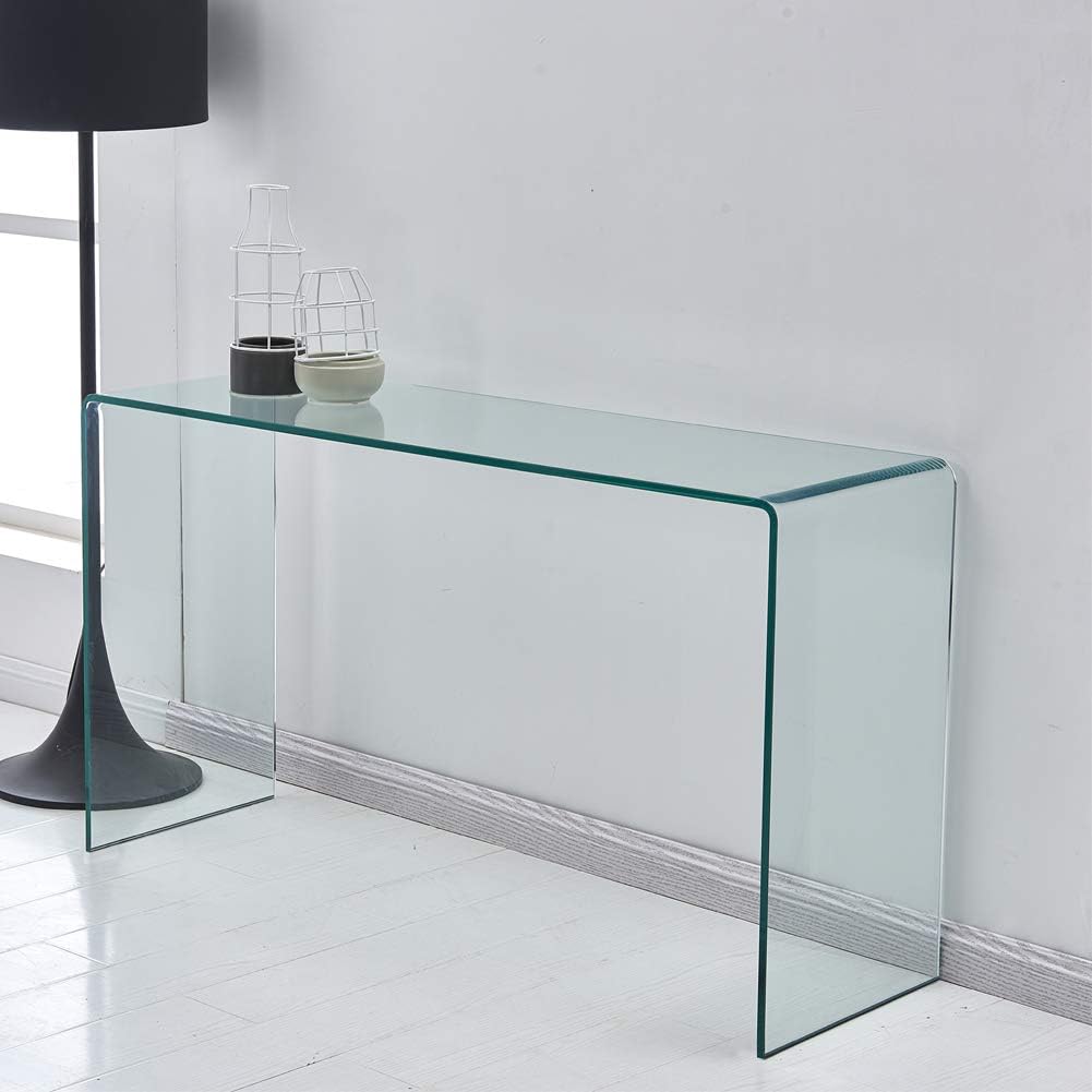 Tempered Glass Narrow Console Table