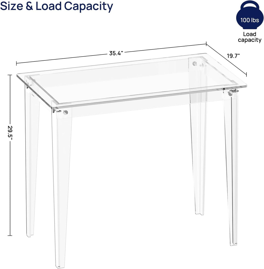 Clear Modern Acrylic Computer Desk