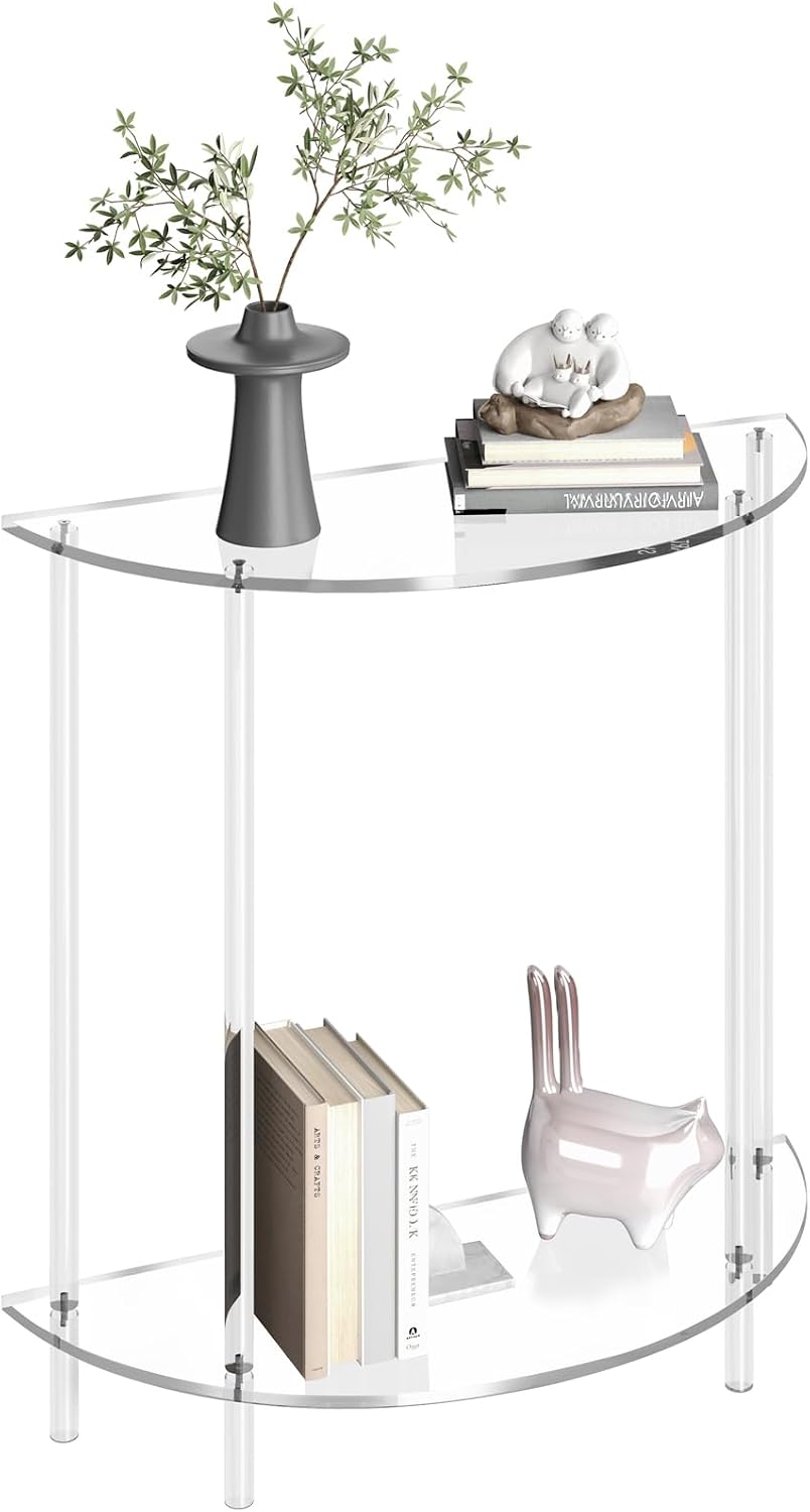Half Moon Clear Acrylic Console Table