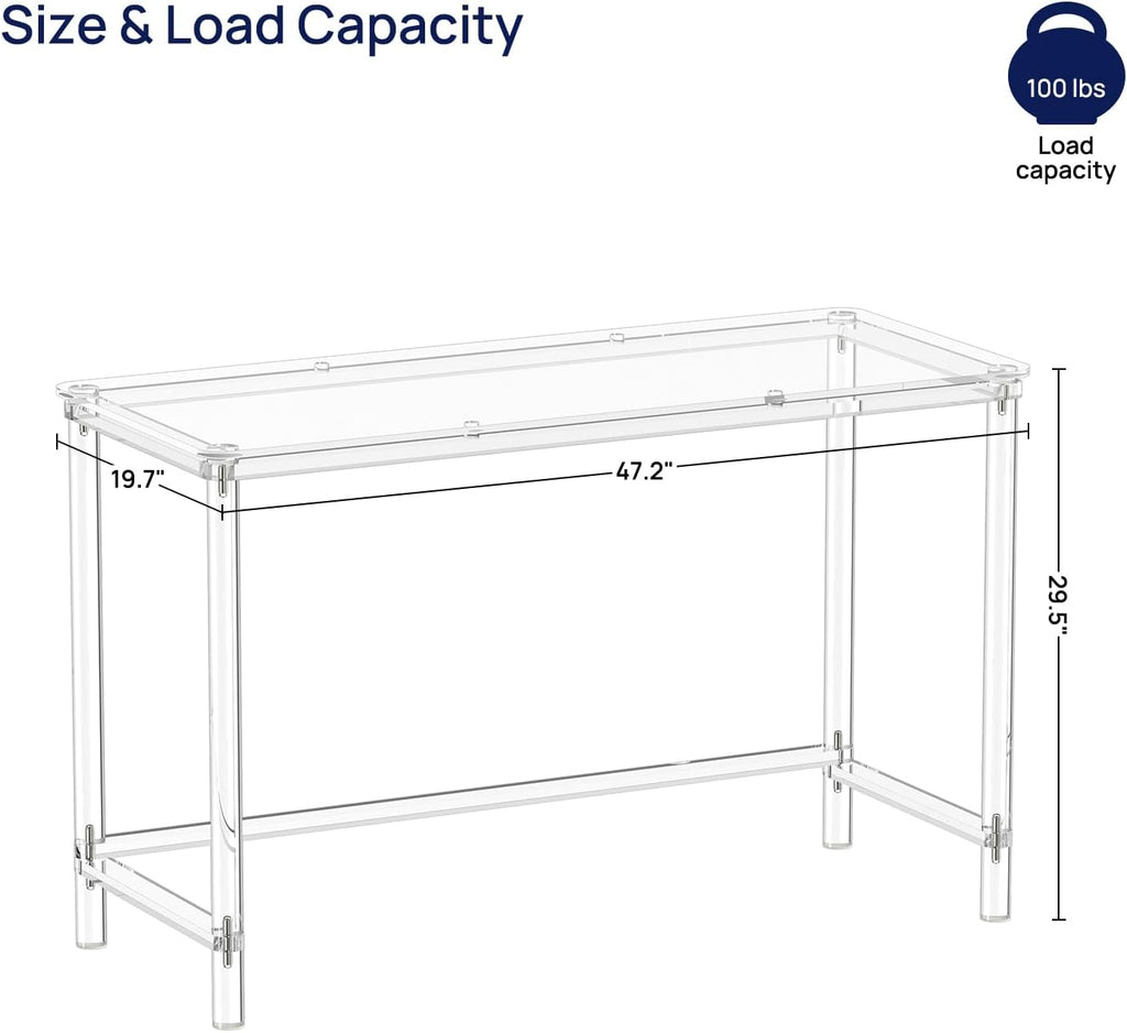 Clear Acrylic Modern Home Office Desk