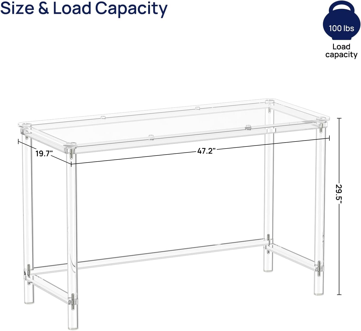 Clear Acrylic Modern Home Office Desk