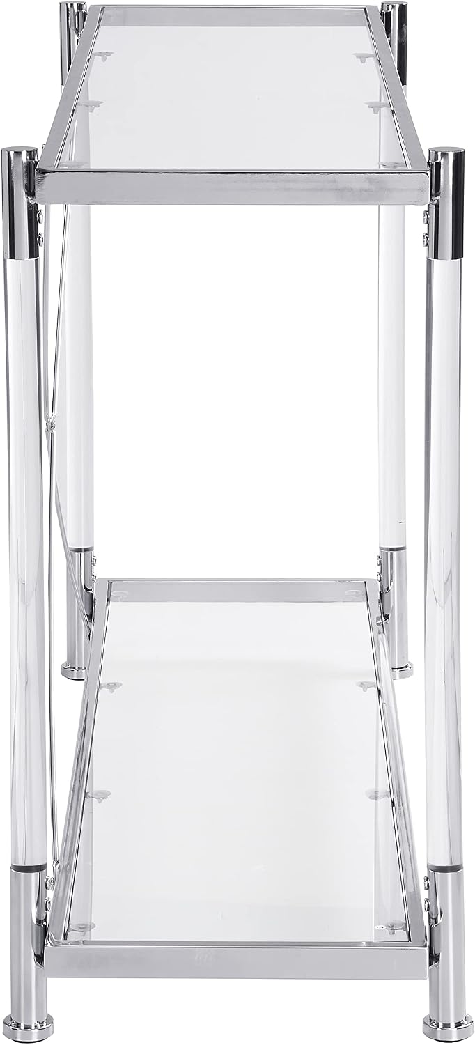 Acrylic Glass Silver Console Table