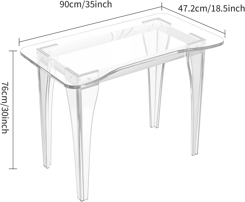 Thickened Clear Acrylic Computer Desk