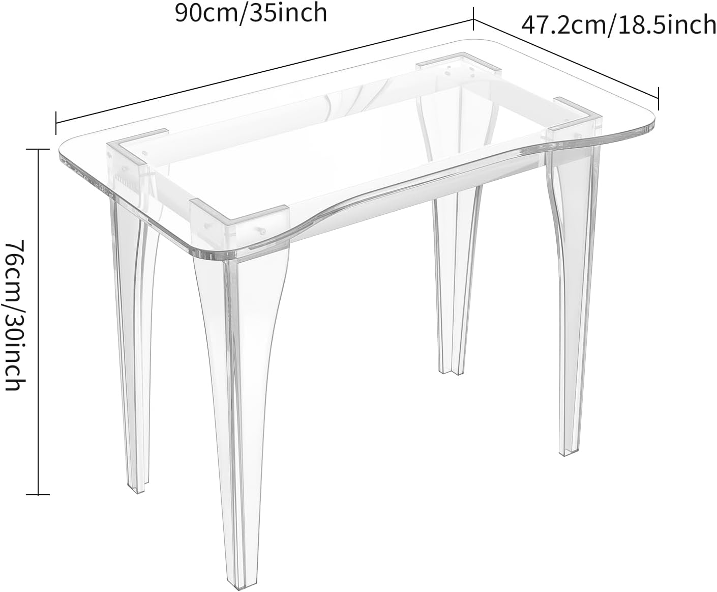 Thickened Clear Acrylic Computer Desk