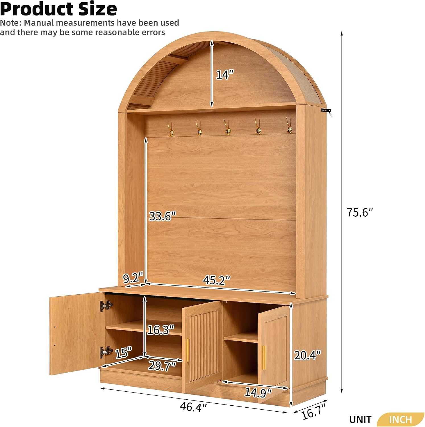 Farmhouse Entryway Hall Tree Bench