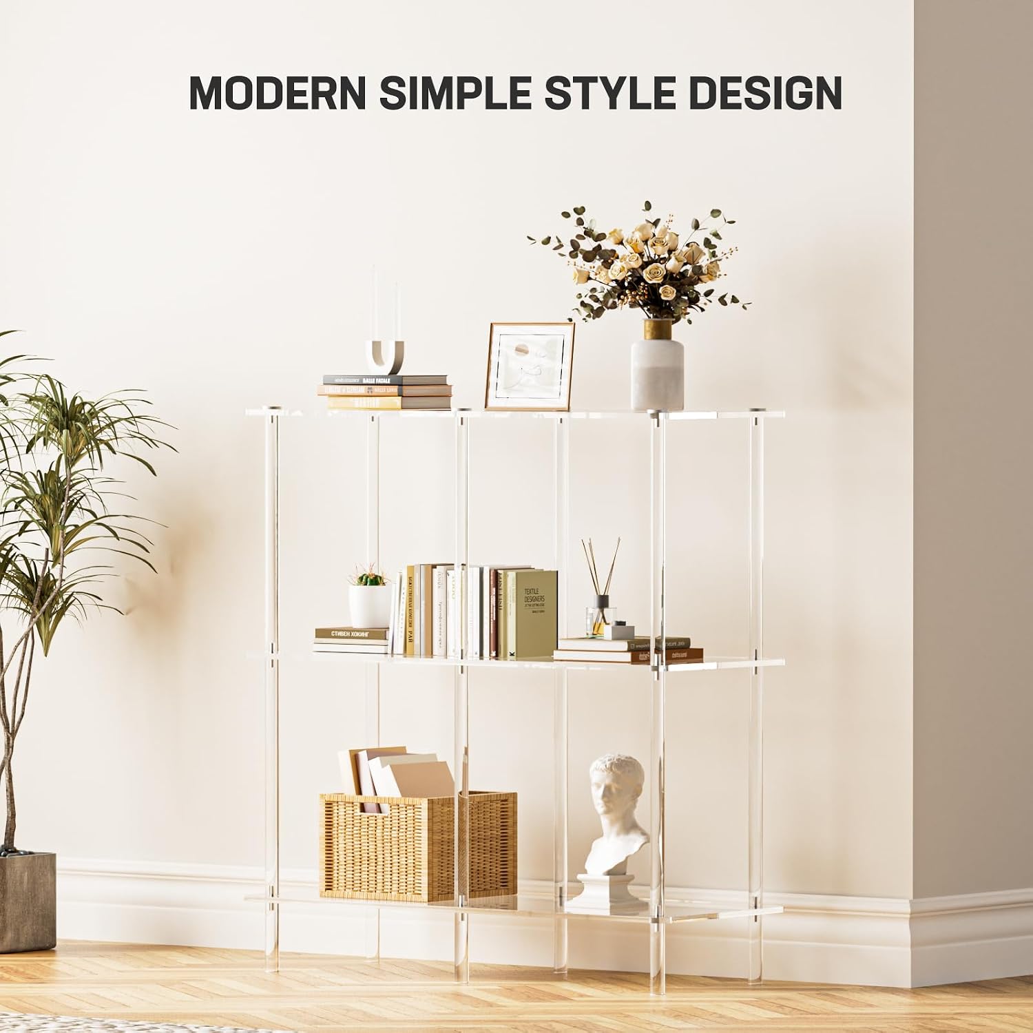 3-Tier Clear Acrylic Entryway Console Table