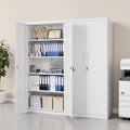 White Lockable Metal Tool Storage Cabinet