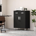 Black Lockable Metal Cabinet with Drawers