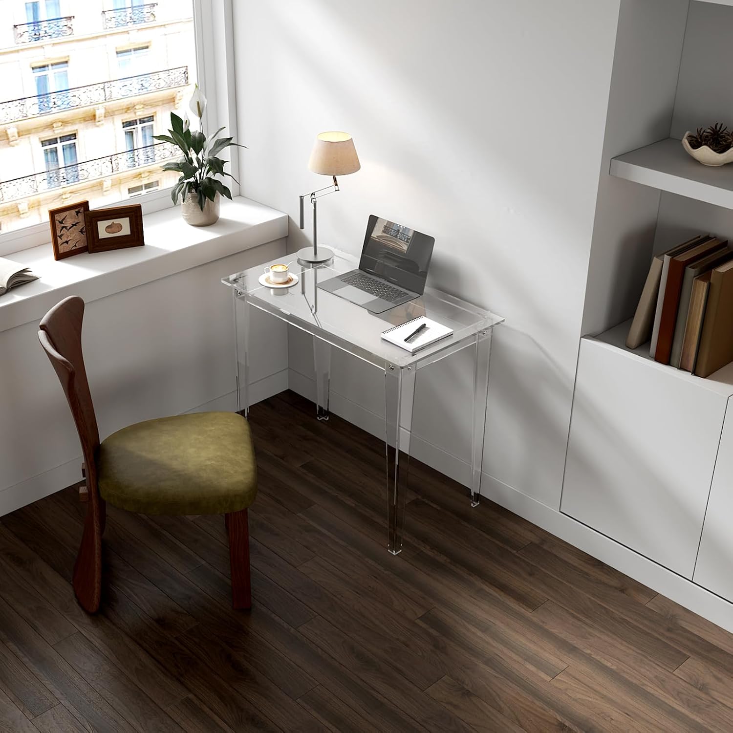 Clear Modern Acrylic Computer Desk
