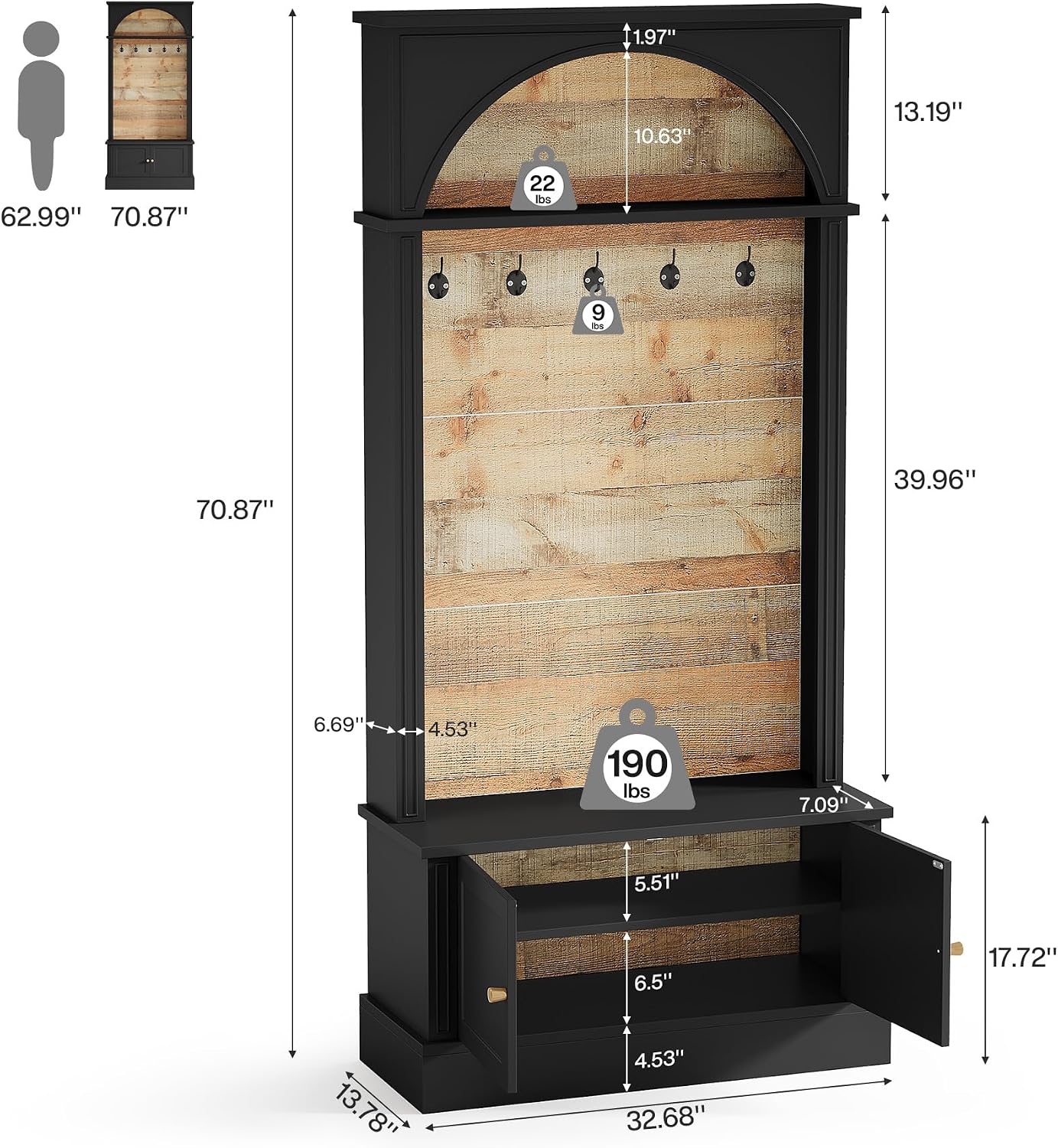 Farmhouse Hall Tree Storage Bench