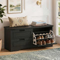 Industrial Wood Shoe Storage Bench
