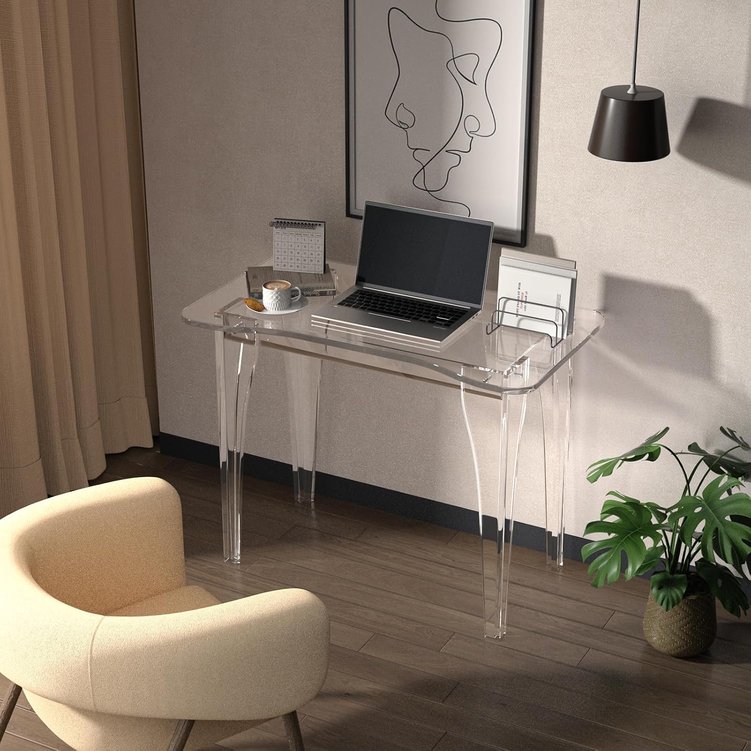 Thickened Clear Acrylic Computer Desk