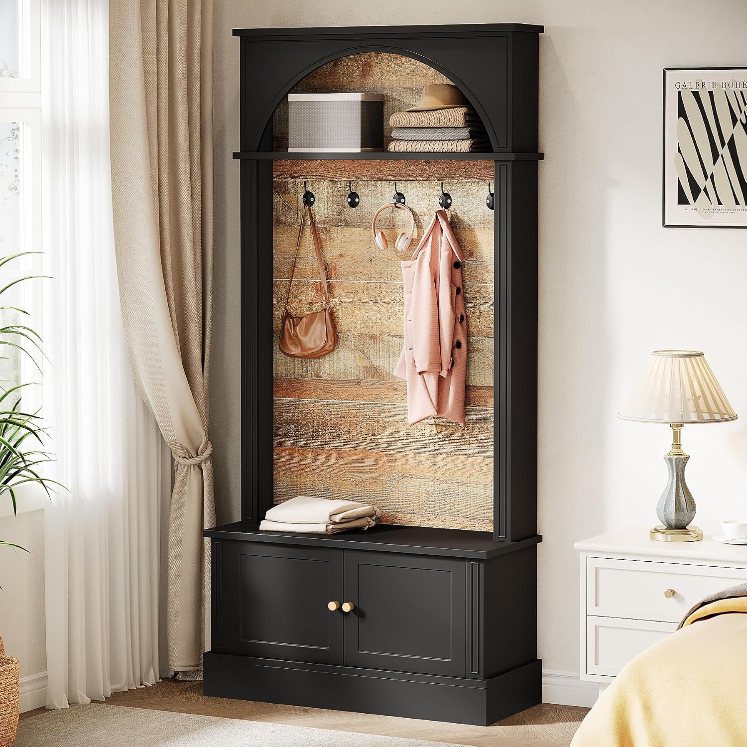 Farmhouse Hall Tree Storage Bench