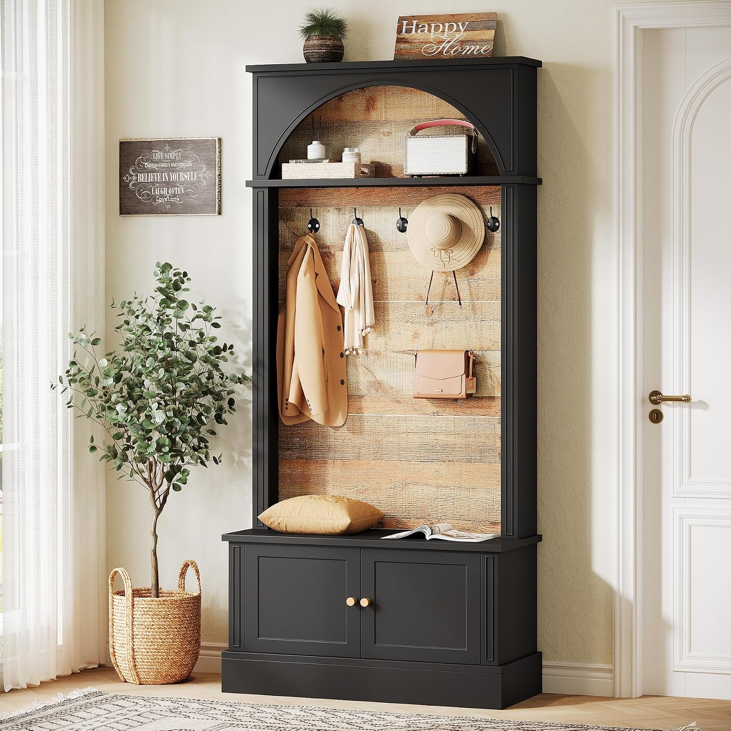 Farmhouse Hall Tree Storage Bench