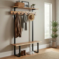 Solid Wood Hall Tree with Bench