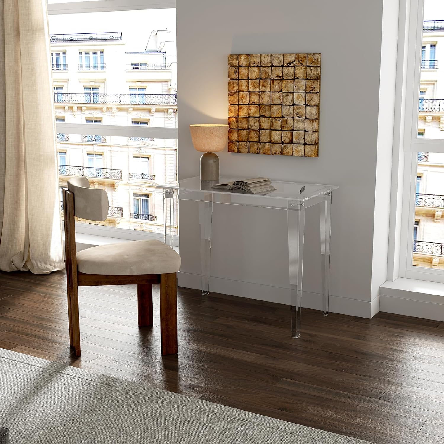 Clear Modern Acrylic Computer Desk
