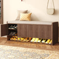 Fluted LED Shoe Storage Bench