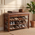 Cushioned Entryway Shoe Rack Bench